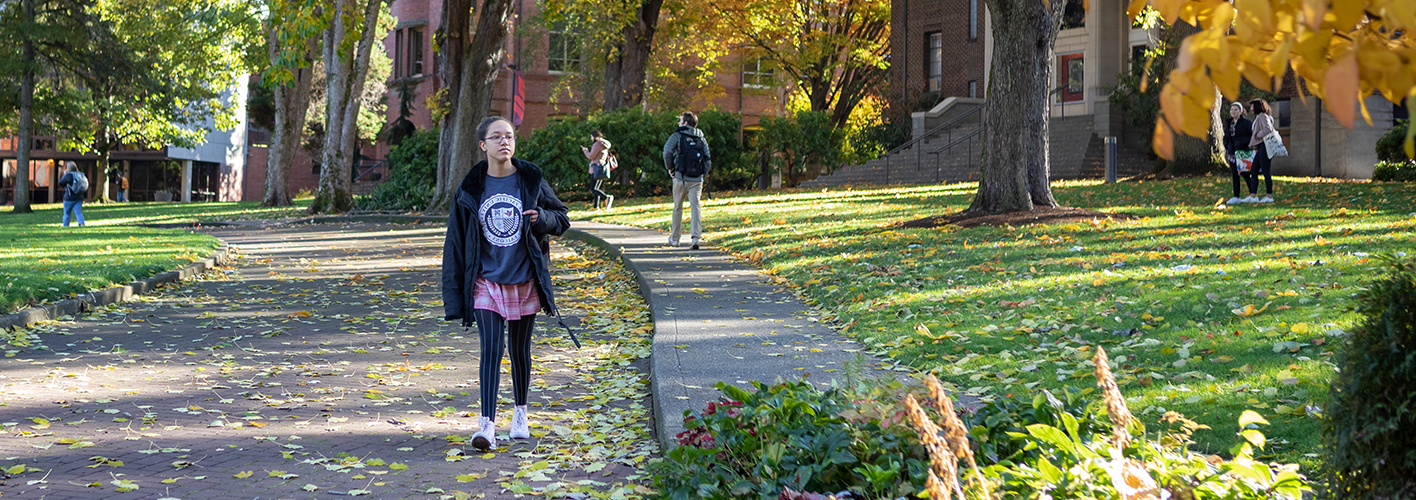 SBGE Student Elena Walking Through Tiffany Loop